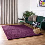 Aubergine Thick Shaggy Rug - California Rugs Rug Masters