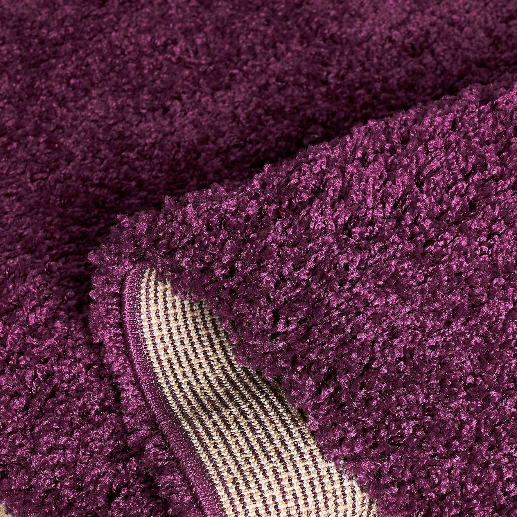 Aubergine Thick Shaggy Rug - California - Bargainia.com - 