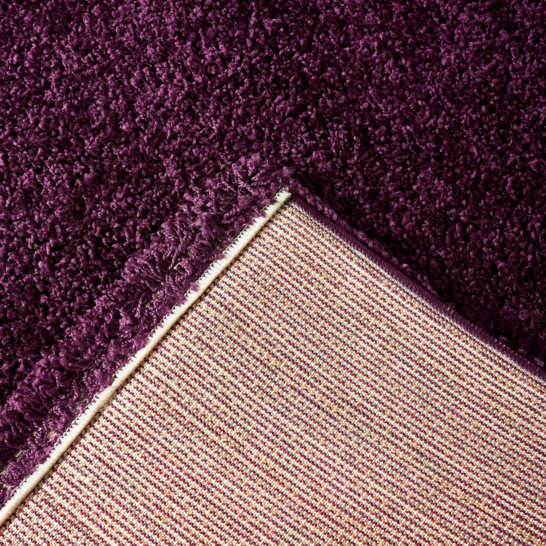 Aubergine Thick Shaggy Rug - California - Bargainia.com - 