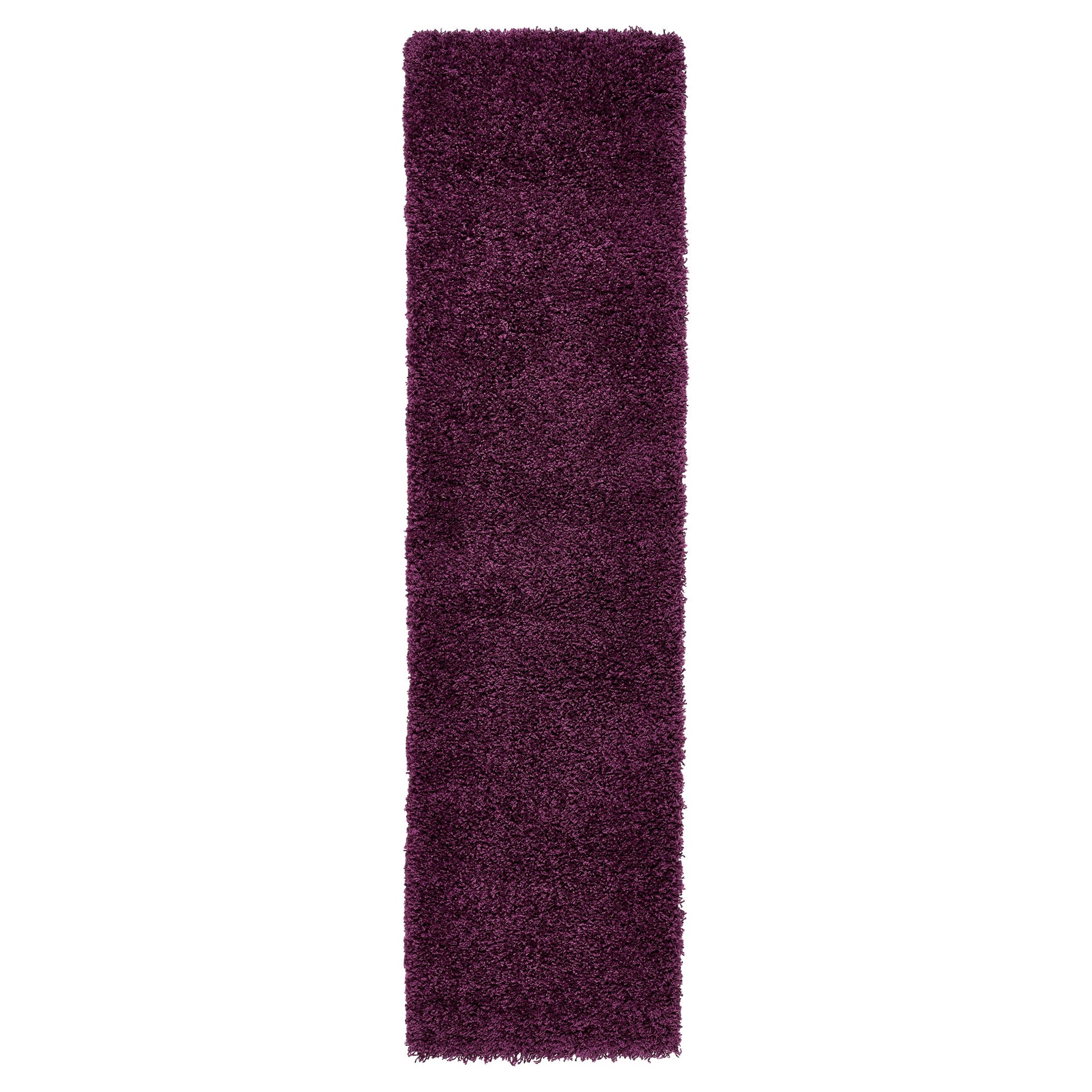 Aubergine Thick Shaggy Rug - California Rugs Rug Masters 60x230cm (2'x7'8")