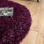 Aubergine Thick Shaggy Rug - California - Bargainia.com - 