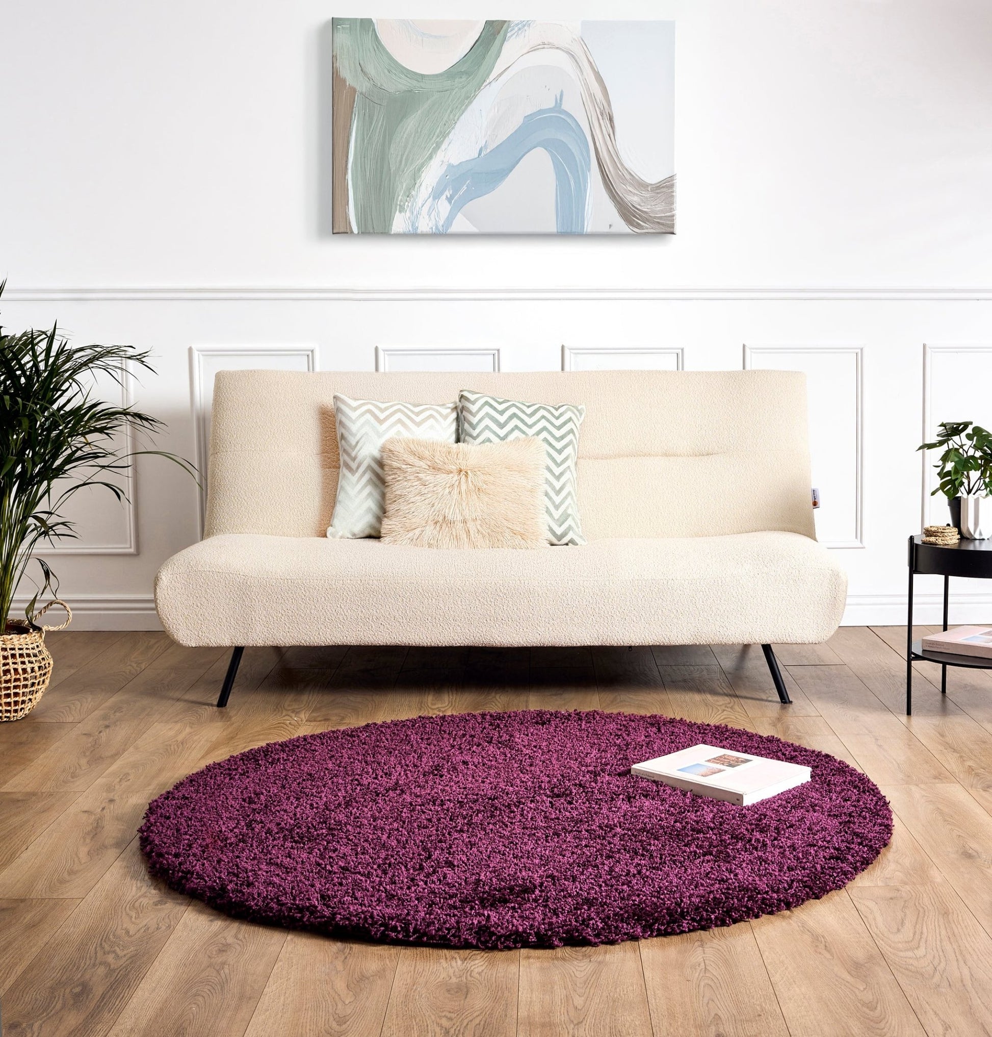 Aubergine Thick Shaggy Rug - California Rugs Rug Masters