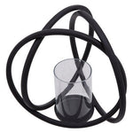 Aura Medium Matte Black Finish Candle Holder - Bargainia.com - 5018705483580