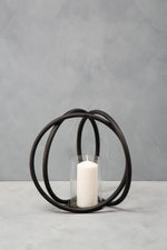 Aura Medium Matte Black Finish Candle Holder - Bargainia.com - 5018705483580