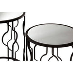 Avantis Black Metal and Mirror Set Of 2 Side Tables - Bargainia.com - 5018705413068