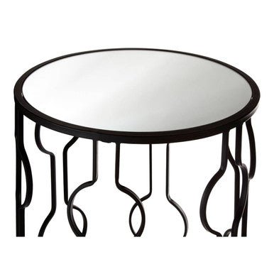 Avantis Black Metal and Mirror Set Of 2 Side Tables - Bargainia.com - 5018705413068