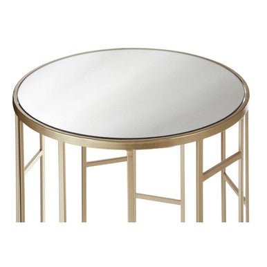 Avantis Set Of 2 Champagne Finish Round Side Tables - Bargainia.com - 5018705413051