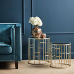 Avantis Set Of 2 Champagne Finish Round Side Tables - Bargainia.com - 5018705413051