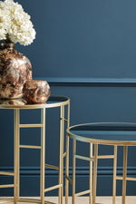 Avantis Set Of 2 Champagne Finish Round Side Tables - Bargainia.com - 5018705413051