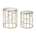 Avantis Set Of 2 Champagne Finish Round Side Tables - Bargainia.com - 5018705413051