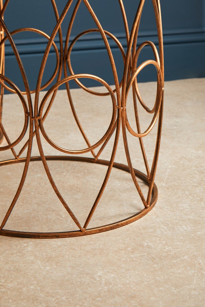 Avantis Set Of Two Antique Finish Frame Round Side Tables - Bargainia.com - 5018705368214