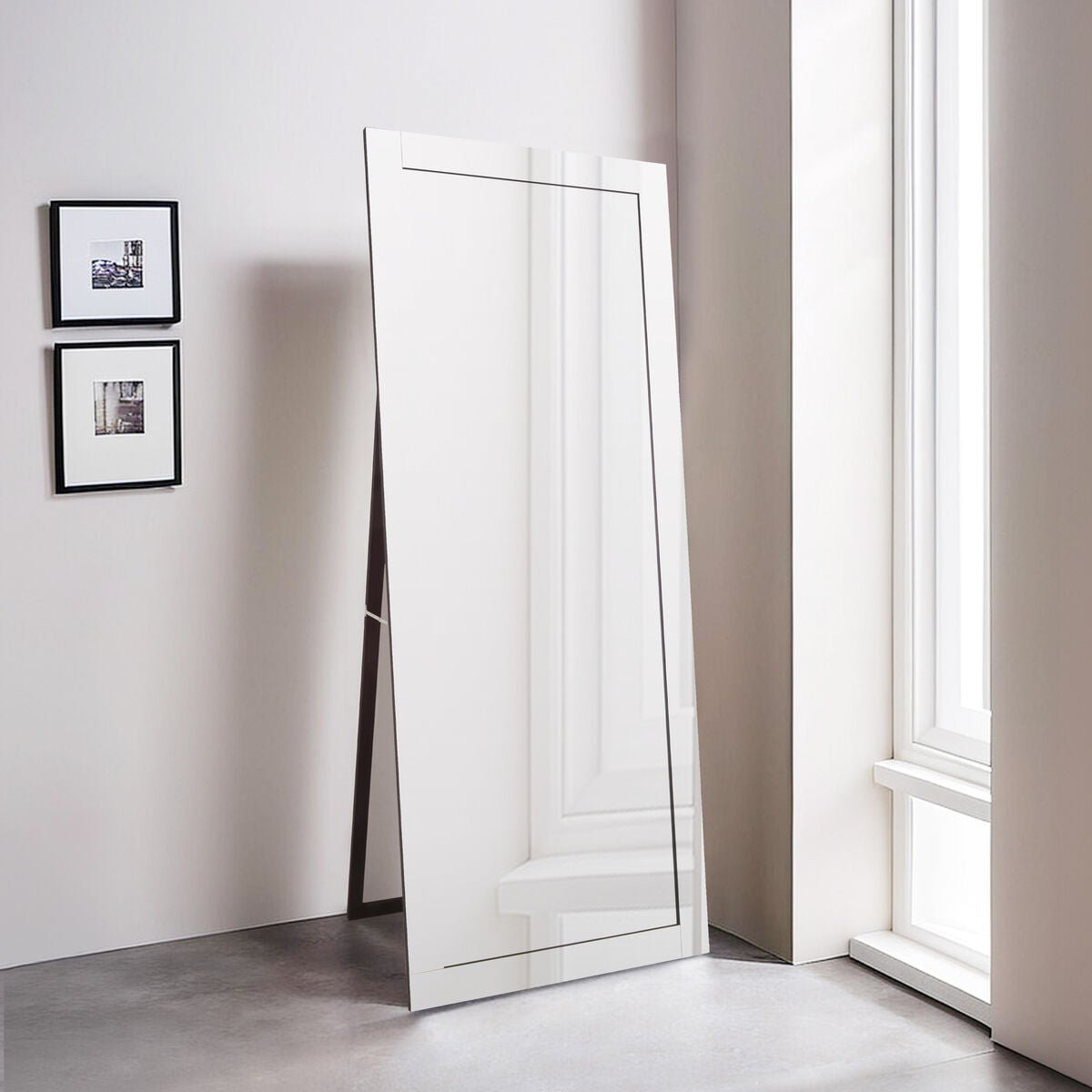 Avelene Floor Standing Mirror With Bevelled Edge - Bargainia.com - 5018705481036