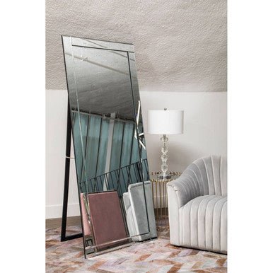 Avelene Floor Standing Mirror With Bevelled Edge - Bargainia.com - 5018705481036