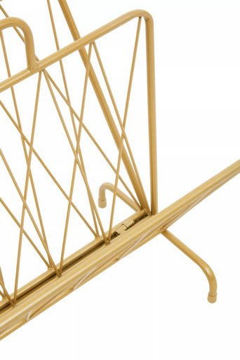 Avento Gold Finish Two Pocket Magazine Rack - Bargainia.com - 5018705978451