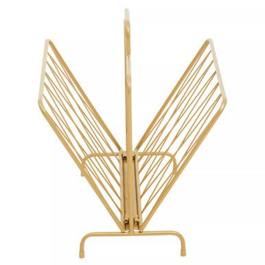 Avento Gold Finish Two Pocket Magazine Rack - Bargainia.com - 5018705978451