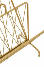 Avento Gold Finish Two Pocket Magazine Rack - Bargainia.com - 5018705978451