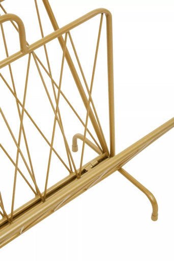 Avento Gold Finish Two Pocket Magazine Rack - Bargainia.com - 5018705978451