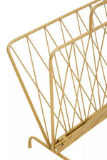 Avento Gold Finish Two Pocket Magazine Rack - Bargainia.com - 5018705978451