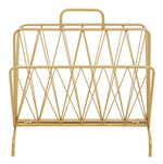 Avento Gold Finish Two Pocket Magazine Rack - Bargainia.com - 5018705978451