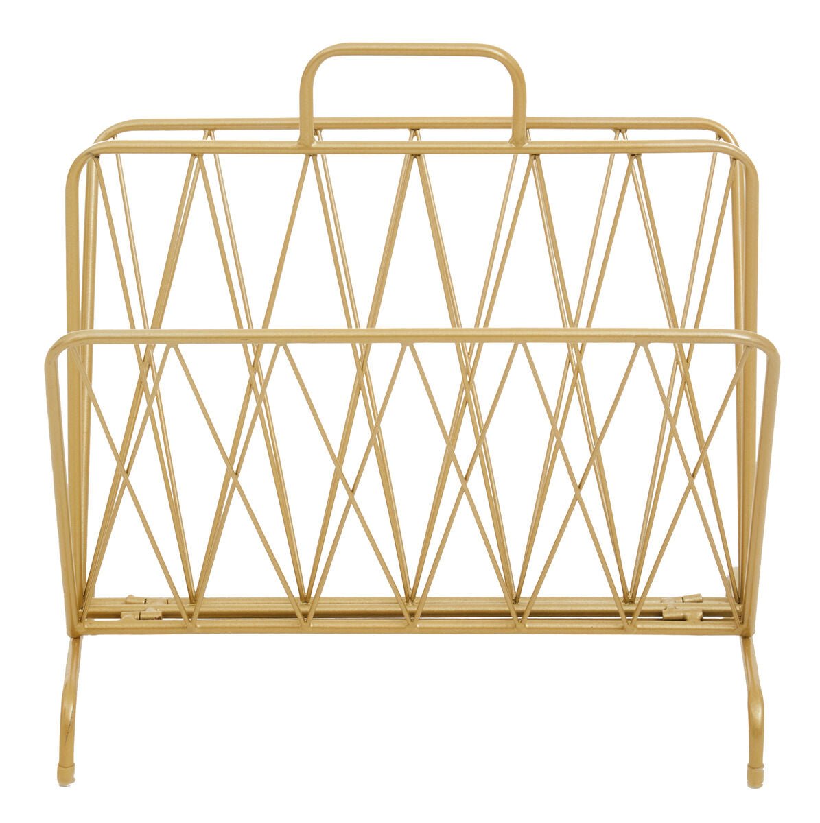 Avento Gold Finish Two Pocket Magazine Rack - Bargainia.com - 5018705978451