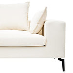 Avignon 3 Seat Textured Fabric Cream Sofa - Bargainia.com - 