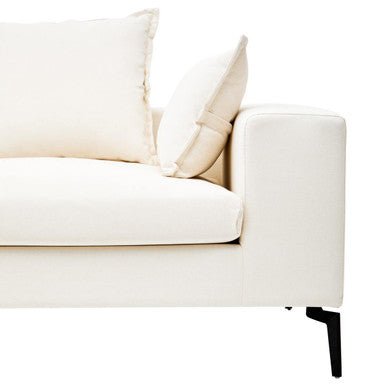 Avignon 3 Seat Textured Fabric Cream Sofa - Bargainia.com - 