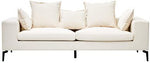 Avignon 3 Seat Textured Fabric Cream Sofa - Bargainia.com - 