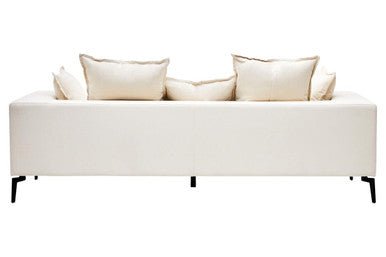 Avignon 3 Seat Textured Fabric Cream Sofa - Bargainia.com - 