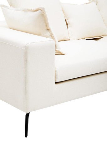 Avignon 3 Seat Textured Fabric Cream Sofa - Bargainia.com - 