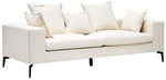 Avignon 3 Seat Textured Fabric Cream Sofa - Bargainia.com - 