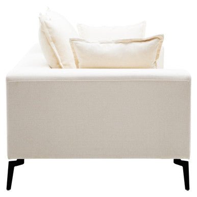 Avignon 3 Seat Textured Fabric Cream Sofa - Bargainia.com - 