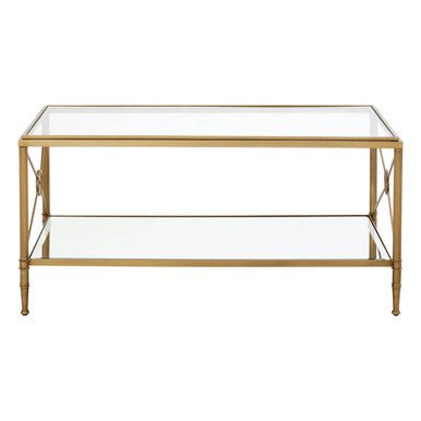 Axis Coffee Table With Gold Finish Frame - Bargainia.com - 5018705430249