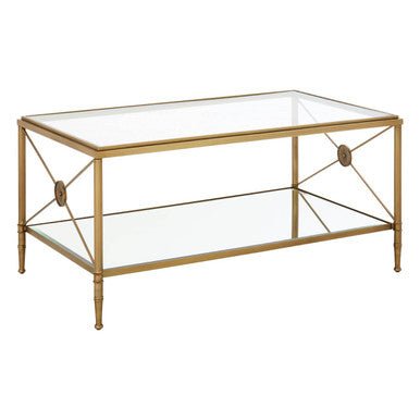 Axis Coffee Table With Gold Finish Frame - Bargainia.com - 5018705430249