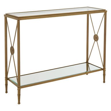 Axis Console Table With Gold Finish Frame - Bargainia.com - 5018705430263