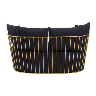 Azalea Two Seat Black Fabric Sofa - Bargainia.com - 