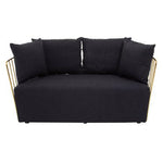 Azalea Two Seat Black Fabric Sofa - Bargainia.com - 
