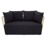 Azalea Two Seat Black Fabric Sofa - Bargainia.com - 