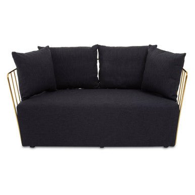 Azalea Two Seat Black Fabric Sofa - Bargainia.com - 