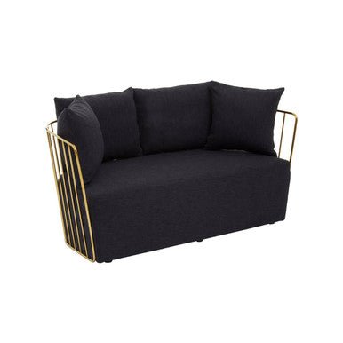 Azalea Two Seat Black Fabric Sofa - Bargainia.com - 
