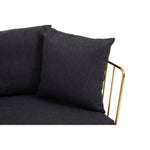 Azalea Two Seat Black Fabric Sofa - Bargainia.com - 