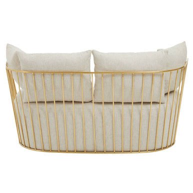 Azalea Two Seat Natural Fabric Sofa - Bargainia.com - 