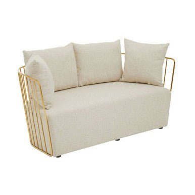 Azalea Two Seat Natural Fabric Sofa - Bargainia.com - 