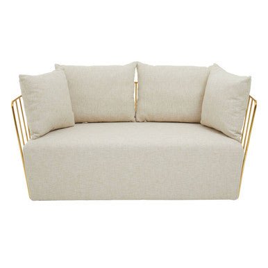 Azalea Two Seat Natural Fabric Sofa - Bargainia.com - 
