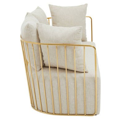 Azalea Two Seat Natural Fabric Sofa - Bargainia.com - 