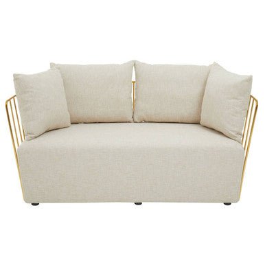 Azalea Two Seat Natural Fabric Sofa - Bargainia.com - 