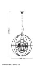 Orbital 5 Arm Round Pendant Light