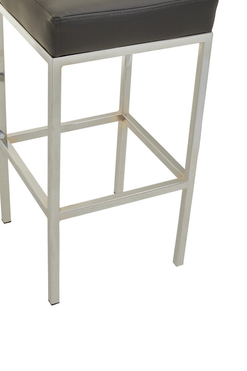 Baina Dark Grey And Chrome Finish Bar Stool - Bargainia.com - 5018705498294