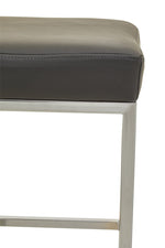 Baina Dark Grey And Chrome Finish Bar Stool - Bargainia.com - 5018705498294