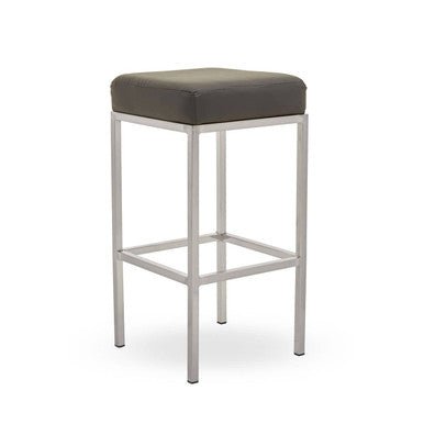 Baina Dark Grey And Chrome Finish Bar Stool - Bargainia.com - 5018705498294