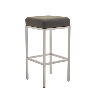 Baina Dark Grey And Chrome Finish Bar Stool - Bargainia.com - 5018705498294